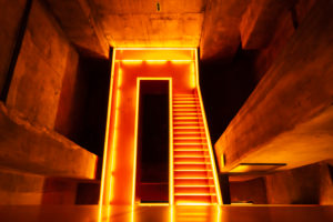 Zollverein colliery, illuminated staircase Zollverein colliery, illuminated staircase